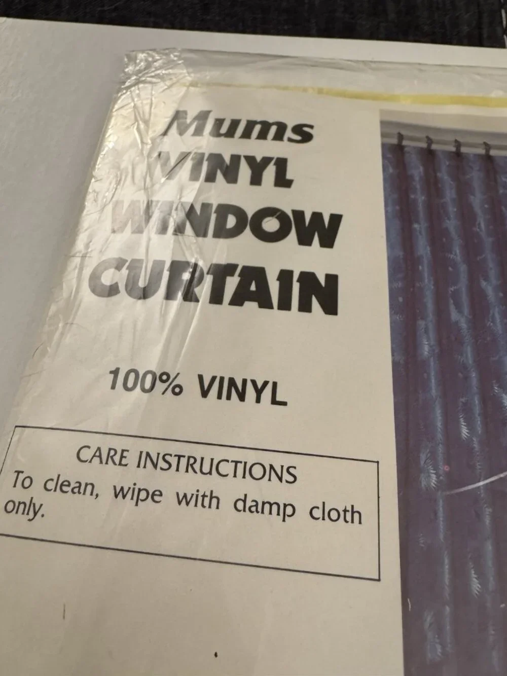 Vintage Mums Vinyl Window Curtain 68x45 Retro Yellow Flowers New C45